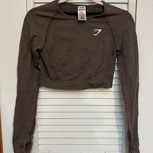 Brown vital seamless gymshark crop top